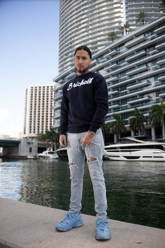 NAVY BLUE BRICKELL YACHT MARINE SWEATSHIRT